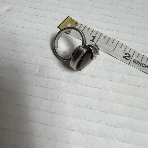 925 Solid Sterling Baltic Amber Large Designer Ring Size 8 Handmade Tested Bonus - Picture 14 of 15